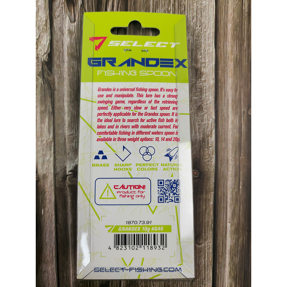 Блешня Select Grandex 10.0g 63mm S46, Вес: 10г, Цвет блесны: S46, фото , изображение 6