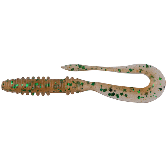 Силикон Keitech Mad Wag Mini 2.5" (12 шт/упак), цвет: ea#02 peach green flk., Длина силикона: 2.5" (6.3 см), Расцветка силикона: EA#02 Peach Green FLK, фото , изображение 2