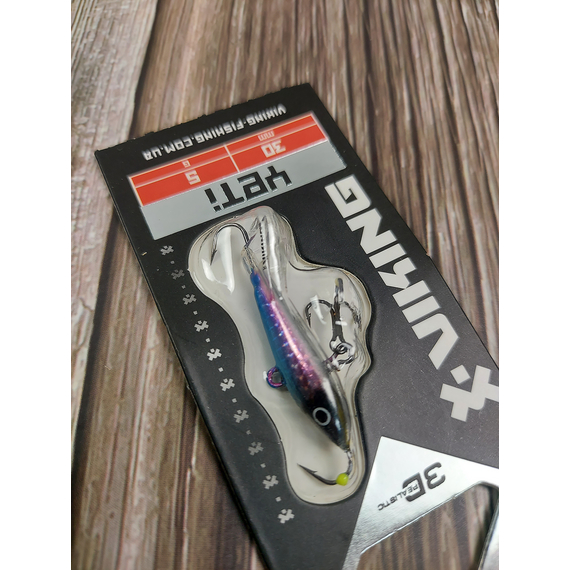 Балансир Viking Fishing Yeti Ice Jig 30mm 5.0g #01 Blue Glam, Розмір/Вага: 30мм/5г, Колір балансиру: #1 Blue Glam, фото , изображение 6