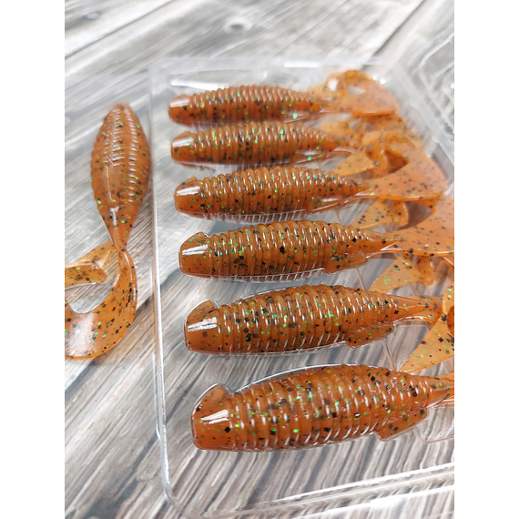 Силікон Keitech Flapper Grub 4" (7 шт/упак), колір:ea#01 orange pepper, Довжина силікону: 4" (10.2 см), Колір силікону: EA#01 Orange Pepper, фото , изображение 10