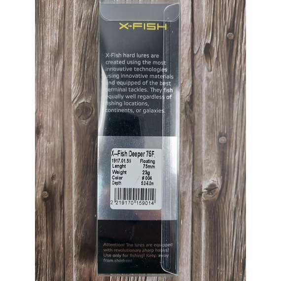 Воблер X-Fish Deeper 75F 75mm 23g #004 (5.0-6.0m), Розмір/Вага: 75mm/23g, Колір воблера: 004, фото , изображение 4