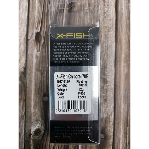 Воблер X-Fish Chipotel 70F 70mm 12g #050 (1.2-2.0m), Розмір/Вага: 70mm/12g, Колір воблера: 050, фото , изображение 4