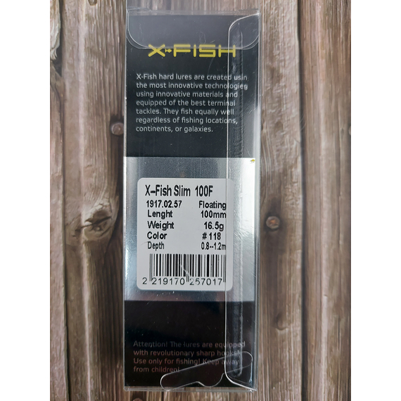 Воблер X-Fish Slim 100F 100mm 16.5g #118 (0.8-1.2m), Размер/Вес: 100mm/16.5g, Цвет воблера: 118, фото , изображение 4