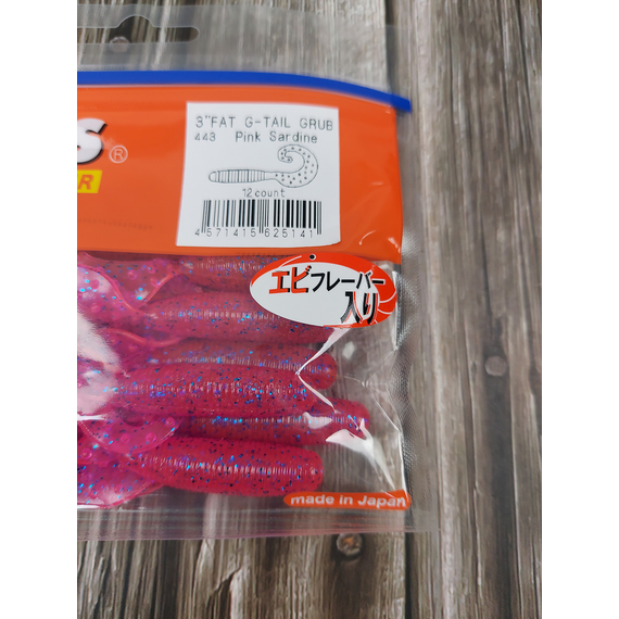 Силікон Reins Fat G-Tail Grub 3" 443 Pink Sardine (12шт/уп), Довжина силікону: 3.0" (7,62 см), Колір силікону: 443 Pink Sardine, фото , изображение 3