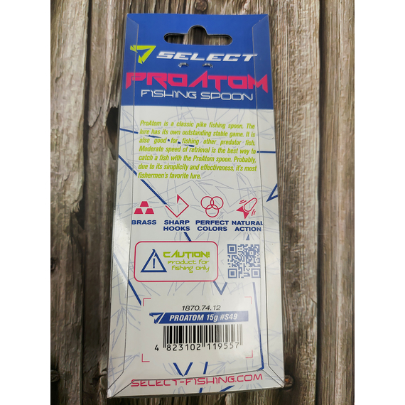 Блешня Select ProAtom 15.0g 65mm S49, Вес: 15г, Цвет блесны: S49, фото , изображение 4