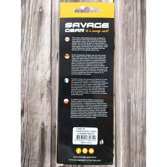 Воблер Savage Gear 3D Hard Pulsetail Roach SS 135mm 40.0g Firetiger, Размер/Вес: 135мм/40г, Цвет воблера: Firetiger, фото , изображение 3