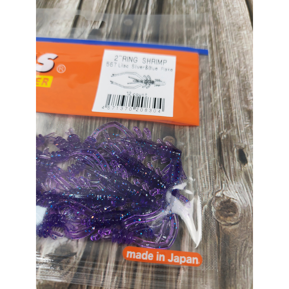 Силікон Reins Ring Shrimp 2" 567 Lilac Silver & Blue Flake (12шт/уп), Довжина силікону: 2.0" (5,08 см), Колір силікону: 567 Lilac Silver&Blue Flake, фото , изображение 3