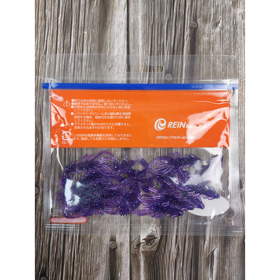 Силікон Reins Ring Shrimp 2" 567 Lilac Silver & Blue Flake (12шт/уп), Довжина силікону: 2.0" (5,08 см), Колір силікону: 567 Lilac Silver&Blue Flake, фото , изображение 4