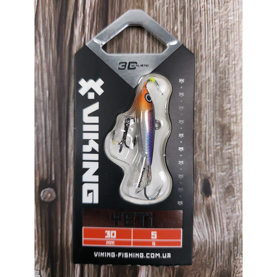 Балансир Viking Fishing Yeti Ice Jig 30mm 5.0g #20 Violet Anchovy, Розмір/Вага: 30мм/5г, Колір балансиру: #20 Violet Anchovy, фото , изображение 3
