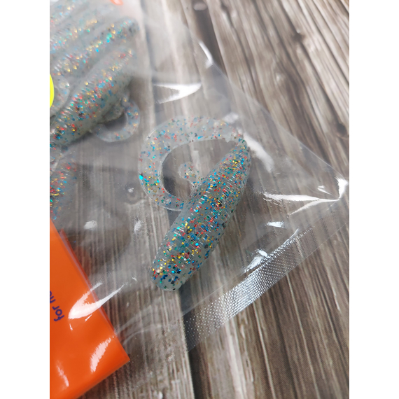 Силикон Reins Fat G-Tail Grub 3" 204 UV All Stars (12 шт/уп.), Длина силикона: 3.0" (7,62 см), Расцветка силикона: 204 UV All Stars, фото , изображение 6