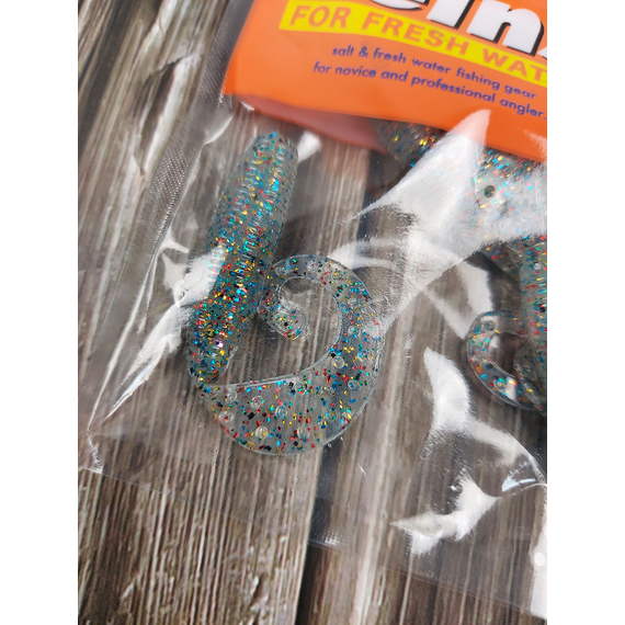 Силикон Reins Fat G-Tail Grub 3" 204 UV All Stars (12 шт/уп.), Длина силикона: 3.0" (7,62 см), Расцветка силикона: 204 UV All Stars, фото , изображение 7