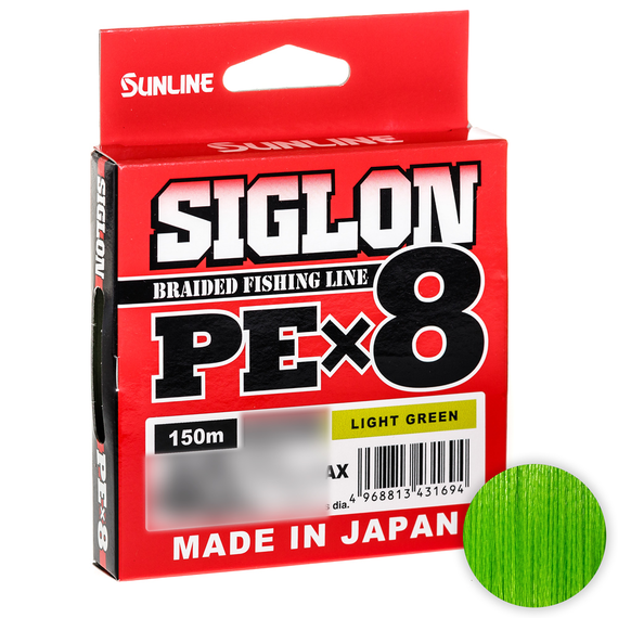 Шнур Sunline Siglon PE х8 150m (салат.) #1.7/0.223mm 30lb/13.0kg, Диаметр: #1.7/0.223mm, Выберите цвет: салатовий, фото 