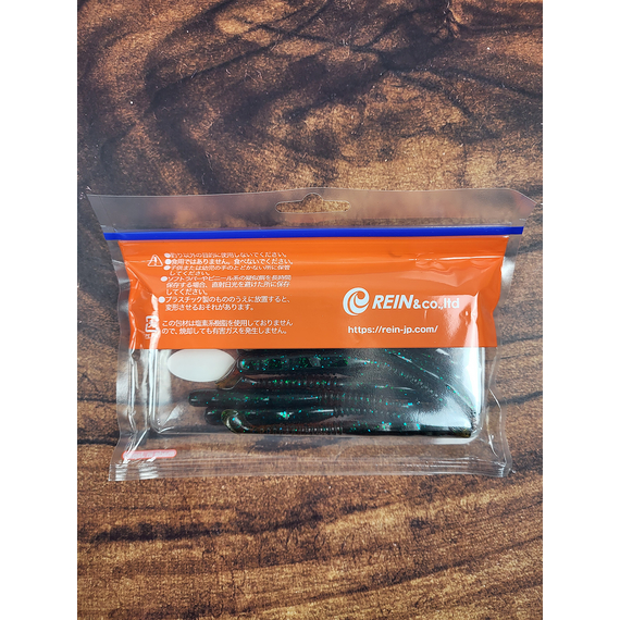 Силікон Reins Rockvibe Shad 4" 565 Motor Oil Green Flake (12шт/уп), Довжина силікону: 4.0" (10,16 см), Колір силікону: 565 Motor Oil Green Flake, фото , изображение 4