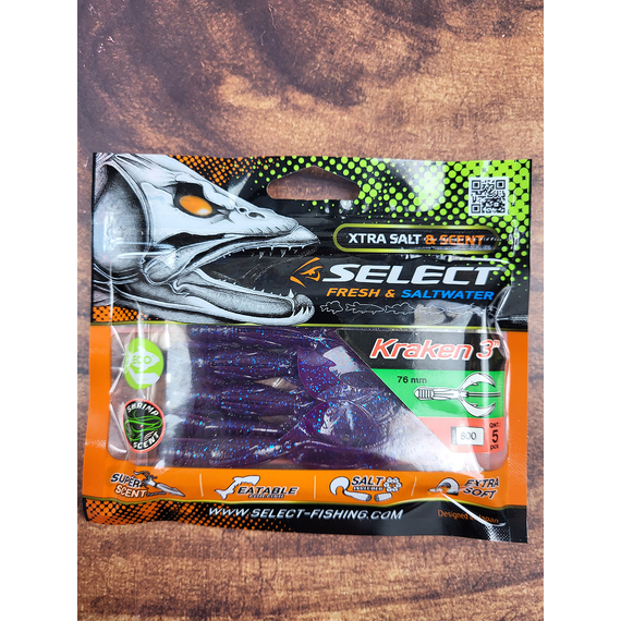 Силікон Select Kraken 3" #800 (5 шт / уп), Длина силикона: 3" (7.62 см), Расцветка силикона: 800, фото , изображение 3