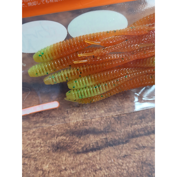 Силікон Reins Bubbling Shaker 3" 308 Marble Chart Orange (11шт/уп), Довжина силікону: 3.0" (7,62 см), Колір силікону: 308 Marble Chart Orange, фото , изображение 4