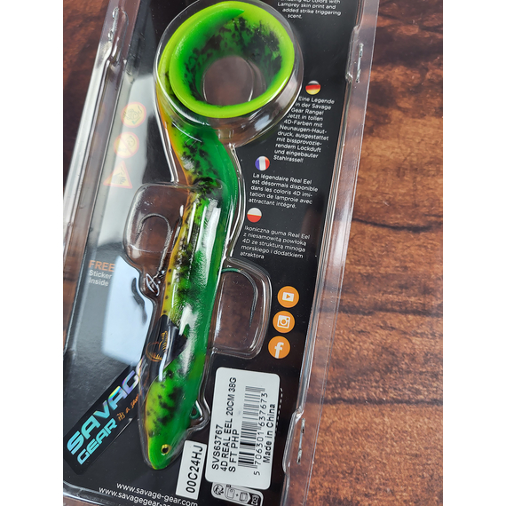 Силікон Savage Gear 4D Real Eel 200mm 38.0g Firetiger (поштучно), Довжина силікону: 200mm, Колір силікону: Firetiger, фото , изображение 4