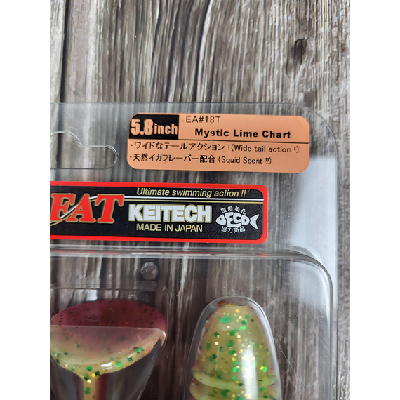 Силікон Keitech Swing Impact FAT 5.8" (4 шт/уп),, колір: ea#18 mystic lime chart, Довжина силікону: 5.8" (14.7 см), Колір силікону: EA#18 Mystic Lime Chart, фото , изображение 3