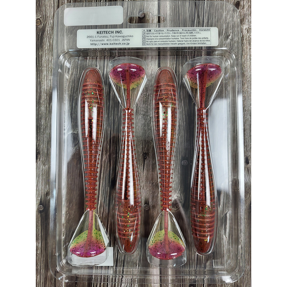 Силікон Keitech Swing Impact FAT 5.8" (4 шт/уп),, колір: ea#18 mystic lime chart, Довжина силікону: 5.8" (14.7 см), Колір силікону: EA#18 Mystic Lime Chart, фото , изображение 4