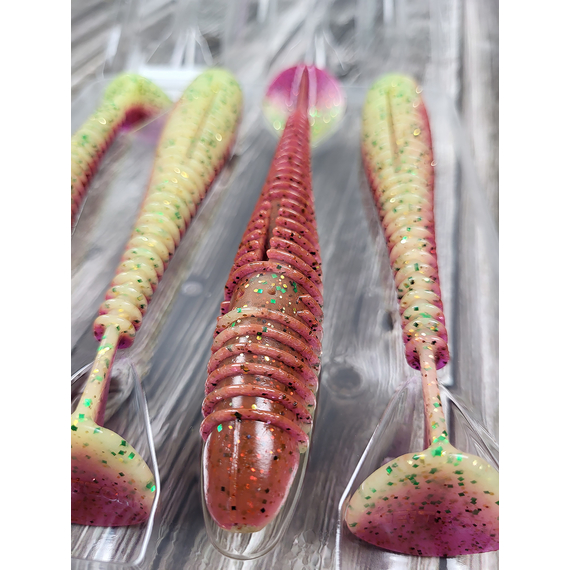 Силікон Keitech Swing Impact FAT 5.8" (4 шт/уп),, колір: ea#18 mystic lime chart, Довжина силікону: 5.8" (14.7 см), Колір силікону: EA#18 Mystic Lime Chart, фото , изображение 5