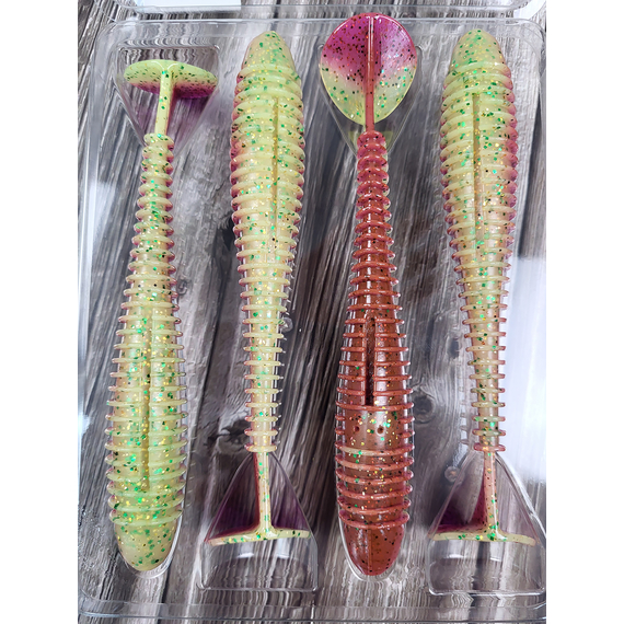 Силікон Keitech Swing Impact FAT 5.8" (4 шт/уп),, колір: ea#18 mystic lime chart, Довжина силікону: 5.8" (14.7 см), Колір силікону: EA#18 Mystic Lime Chart, фото , изображение 6