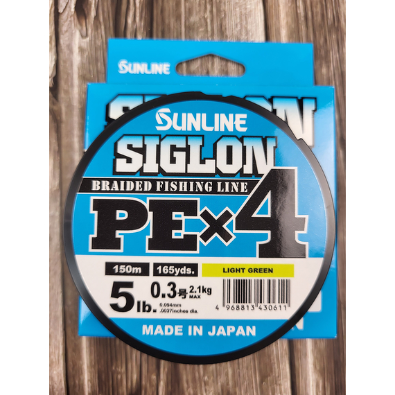 Шнур Sunline Siglon PE х4 150m (салат.) #0.3/0.094mm 5lb/2.1kg, Диаметр: #0.3/0.094mm, Размотка: 150m, Выберите цвет: салатовый, фото , изображение 4
