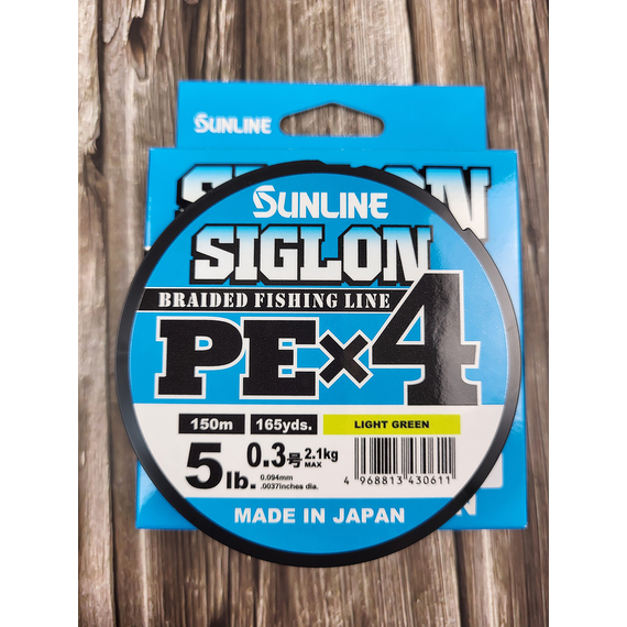 Шнур Sunline Siglon PE х4 150m (салат.) #0.3/0.094mm 5lb/2.1kg, Диаметр: #0.3/0.094mm, Размотка: 150m, Выберите цвет: салатовый, фото , изображение 5