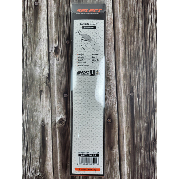 Воблер Select Diver 130F 130mm 24.0g #26 (max 8.0m), Розмір/Вага: 130mm/24g, Колір воблера: col.26, фото , изображение 3