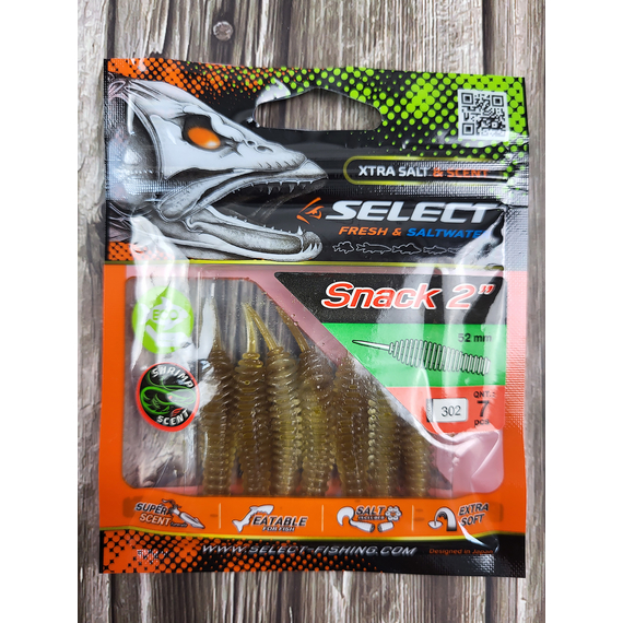 Силікон Select Snack 2" #302 (7 шт / уп), Довжина силікону: 2" (5.2 см), Колір силікону: 302, фото , изображение 3