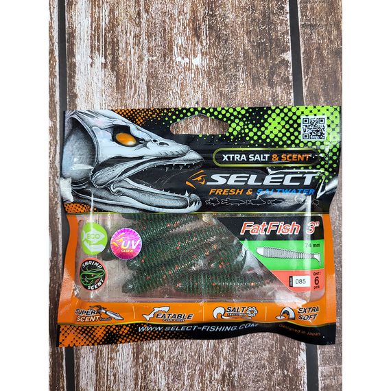Силикон Select Fatfish 3" col.085 (6 шт/упак), Длина силикона: 3" (7.62 см), Расцветка силикона: 085, фото , изображение 3