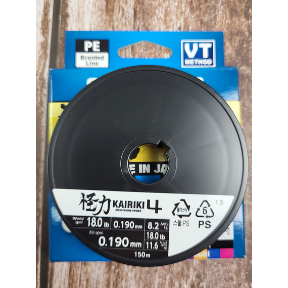 Шнур Shimano Kairiki 4 PE 150m (Multi Color) 0.19mm 11.6kg, Діаметр: 0.19mm, Колір: мультиколор, фото , изображение 5
