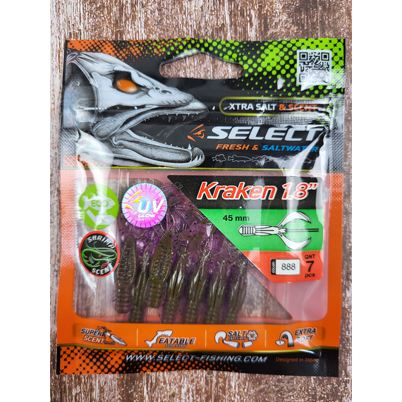 Силикон Select Kraken 1.8" col.888 (7 шт/упак), Длина силикона: 1.8" (4.57 см), Расцветка силикона: 888, фото , изображение 2