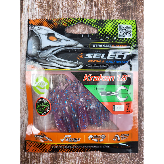 Силікон Select Kraken 1.8" #314 (7 шт / уп), Длина силикона: 1.8" (4.57 см), Расцветка силикона: 314, фото , изображение 3