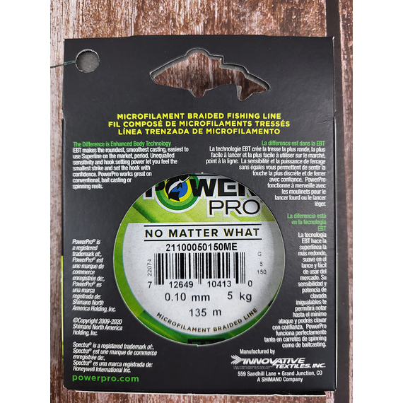 Шнур PowerPro Moss Green 135m d=0,10mm 5kg/11Lb, Діаметр: 0.10mm, Розмотування: 135m, Колір: темно-зеленый, фото , изображение 6