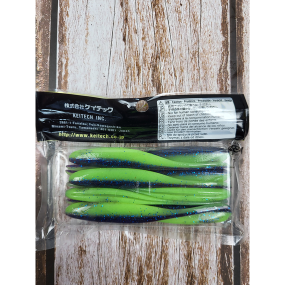 Силикон Keitech Shad Impact 4" (8 шт/упак) ц: pal#06 violet lime berry, Длина силикона: 4" (10.2 см), Расцветка силикона: PAL#06 Violet Lime Berry, фото , изображение 5