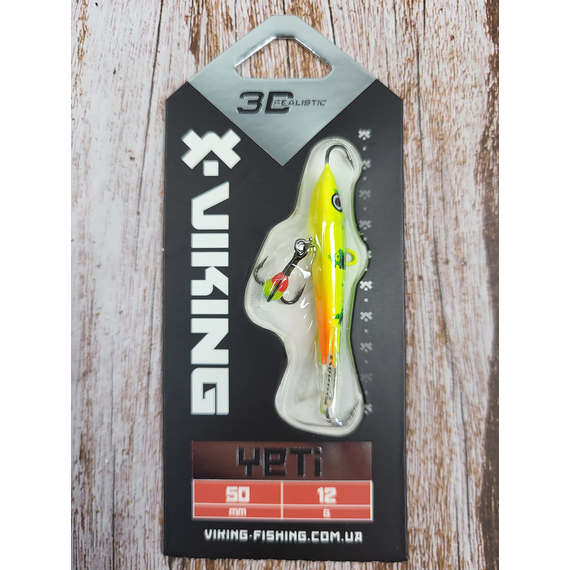 Балансир Viking Fishing Yeti Ice Jig 50mm 12.0g #05 Acid, Розмір/Вага: 50мм/12г, Колір балансиру: #5 Acid, фото , изображение 3