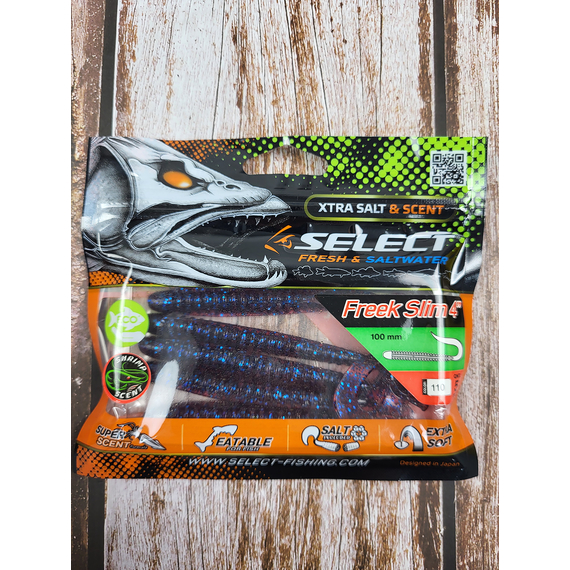 Силікон Select Freek Slim 4" col.110 (5 шт/пак), Довжина силікону: 4.0" (10.16 см), Колір силікону: 110, фото , изображение 3