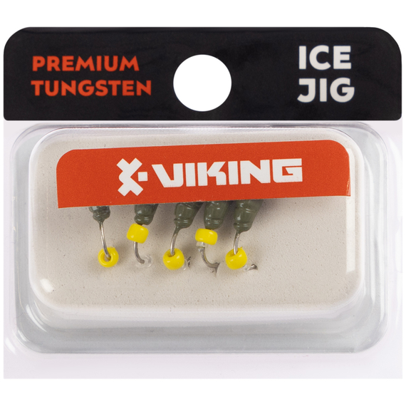 Мормишка вольфрамова Viking Fishing Shrimp+bead 0.95g 9mm Olive+Y (5шт), Розмір/Вага: 9мм/0.95г, Колір мормишки: Olive+Y, фото , изображение 2