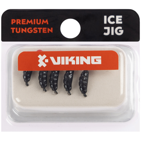 Мормишка вольфрамова Viking Fishing Shrimp+bead 0.95g 9mm Black+R (5шт), Размер/Вес: 9мм/0.95г, Колір мормишки: Black+R, фото , изображение 2
