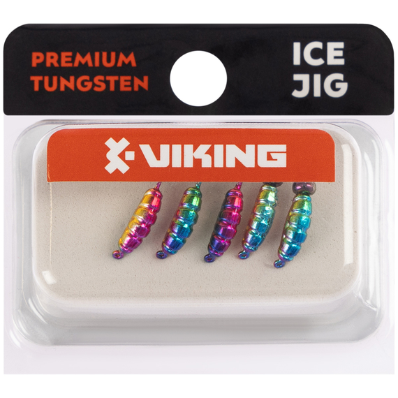 Мормишка вольфрамова Viking Fishing Shrimp+bead 0.95g 9mm Rainbow (5шт), Розмір/Вага: 9мм/0.95г, Колір мормишки: Rainbow, фото , изображение 2