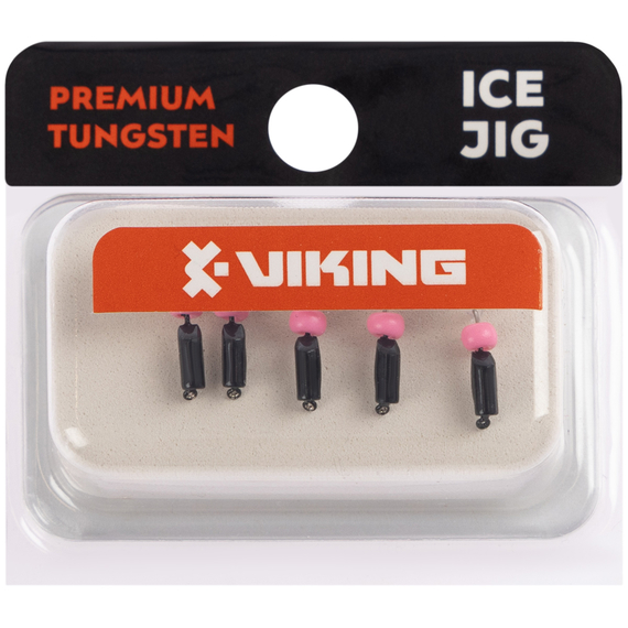 Мормишка вольфрамова Viking Fishing Rigabik+bead 0.35g 2mm Black+P (5шт), Размер/Вес: 2мм/0.35г, Колір мормишки: Black+P, фото , изображение 2