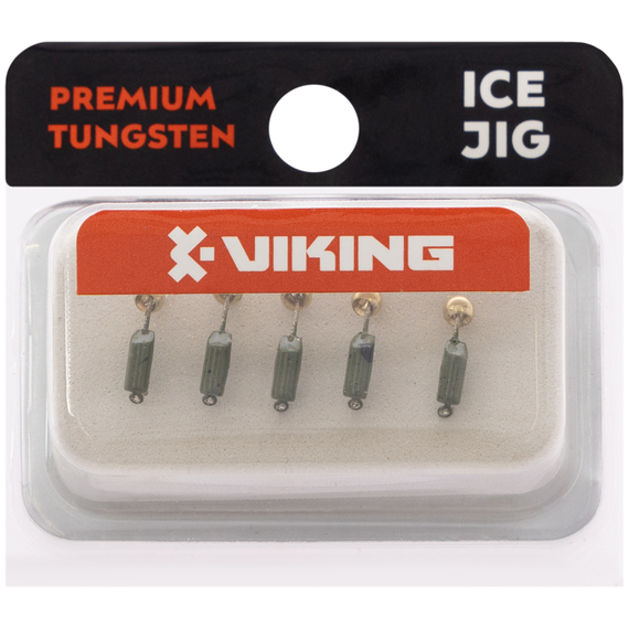 Мормишка вольфрамова Viking Fishing Rigabik+bead 0.35g 2mm Olive+G (5шт), Размер/Вес: 2мм/0.35г, Колір мормишки: Olive+G, фото , изображение 2