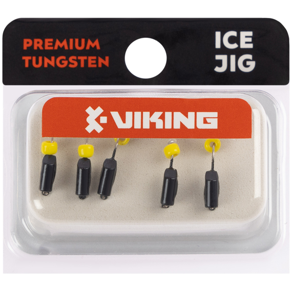 Мормишка вольфрамова Viking Fishing Rigabik+bead 0.62g 2.5mm Black+Y (5шт), Размер/Вес: 2.5мм/0.62г, Колір мормишки: Black+Y, фото , изображение 2