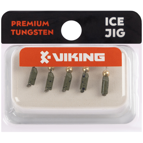 Мормишка вольфрамова Viking Fishing Rigabik+bead 0.62g 2.5mm Olive+G (5шт), Размер/Вес: 2.5мм/0.62г, Колір мормишки: Olive+G, фото , изображение 2