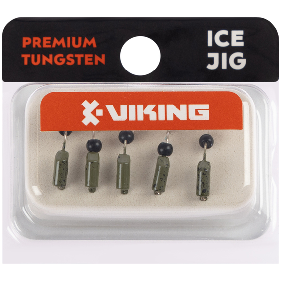 Мормишка вольфрамова Viking Fishing Rigabik+bead 0.62g 2.5mm Olive+B (5шт), Размер/Вес: 2.5мм/0.62г, Колір мормишки: Olive+B, фото , изображение 2