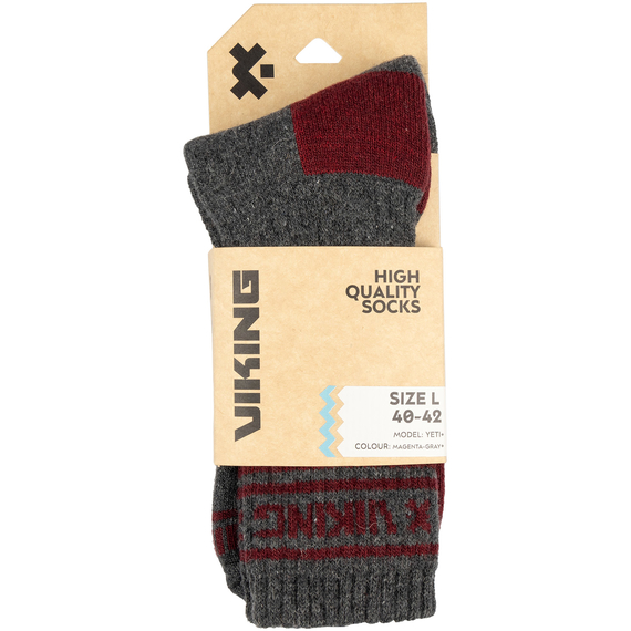 Шкарпетки Viking Fishing_Одяг Yeti 45-48 XXL (45-48) magenta-grey к:magenta, фото , изображение 2
