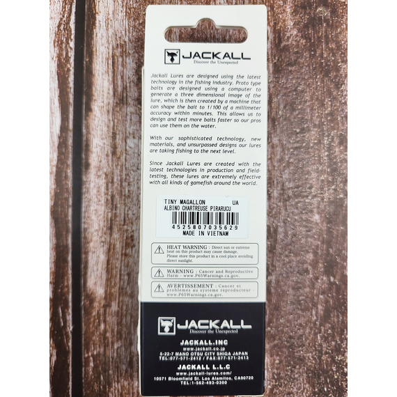 Воблер Jackall Tiny Magallon 88мм 7.2г Albino Chart Pirarucu Suspending, Розмір/Вага: 88мм/7.2г, Колір воблера: Albino Chart Pirarucu, фото , изображение 4