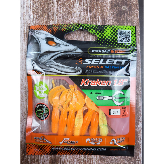 Силикон Select Kraken 1.8" #247 (7 шт/уп), Длина силикона: 1.8" (4.57 см), Расцветка силикона: 247, фото , изображение 3