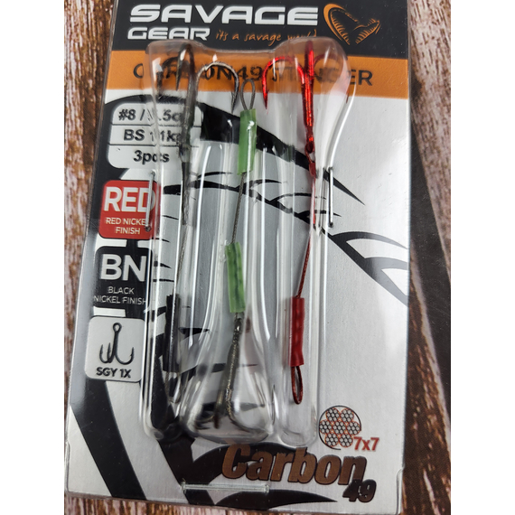 Оснащення Savage Gear Carbon49 Stinger #8 5.5 cm 11kg (3 шт/уп.), фото , изображение 4