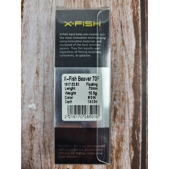 Воблер X-Fish Beaver 70F 70mm 10.5g #014 (1.8-2.5m), Розмір/Вага: 70mm/10.5g, Колір воблера: 014, фото , изображение 4