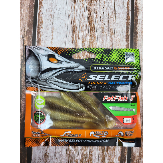 Силикон Select FatFish 3" #302 (6 шт/уп), Длина силикона: 3" (7.62 см), Расцветка силикона: 302, фото , изображение 3